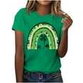 thumbnail image 3 of Yxbdin Womens St Patricks Day T Shirts Plus Size Shamrock Graphic Tee Clover Printed Short Sleeve Shirt Casual Crew Neck Tops Green XXL, 3 of 6