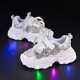 thumbnail image 5 of Dakaela 6M-6Y Girls Light Up Sneakers Sparkly Rhinestone Bow Thick Cushioned Sole Running Shoes for Toddler Little Kids, 5 of 6