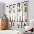 thumbnail image 2 of Yayeee Window Curtains Light Filtering 63"x42" Grommet Panel Pair Home Living Room Decor, Cats Reading Pattern, 2 of 7