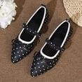 thumbnail image 6 of SuTry Women's Pointed Toe Flats Polka Dot Bow Detail Slip On Elastic Strap Lightweight Comfortable Casual Walking Shoes(38), 6 of 9