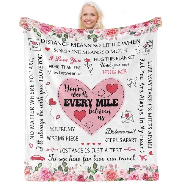 LHSHID Long Distance Relationship Gifts Girlfriend Gifts from Boyfriend Mothers Day Birthday Gift for Girlfriend for Her Women Wife Girlfriend Blanket Present