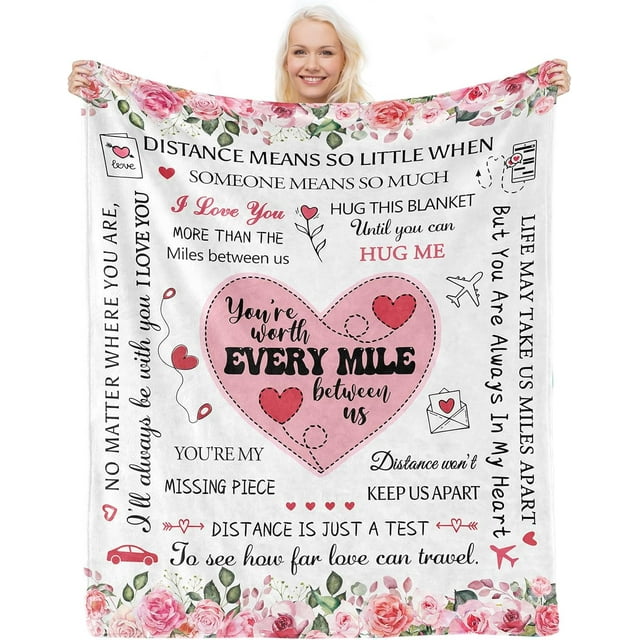 LHSHID Long Distance Relationship Gifts Girlfriend Gifts from Boyfriend Mothers Day Birthday Gift for Girlfriend for Her Women Wife Girlfriend Blanket Present