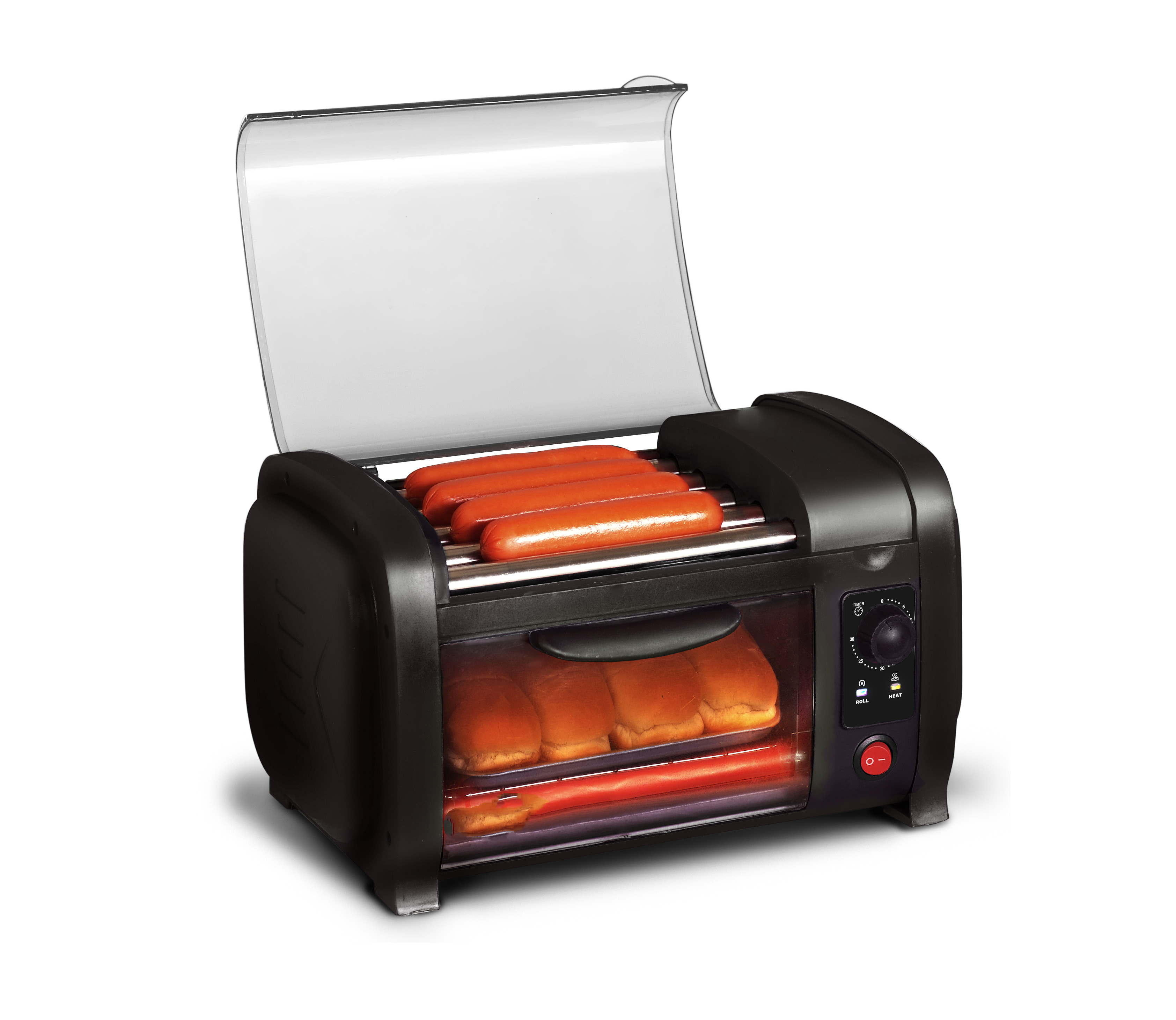Cuisine EHD051B Hot Dog Roller and Toaster Oven, black