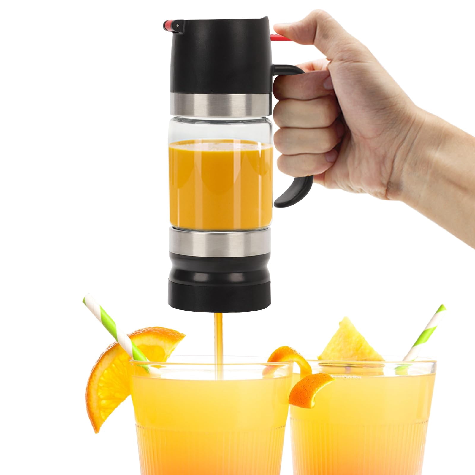 Honey Dispenser No Drip with Base, 11.83OZ Glass Honey Jar pot with Handle, Syrup Dispenser for Coffee or Tea, Mess Free Honey Dispenser for Honey and Syrup, Honey Container