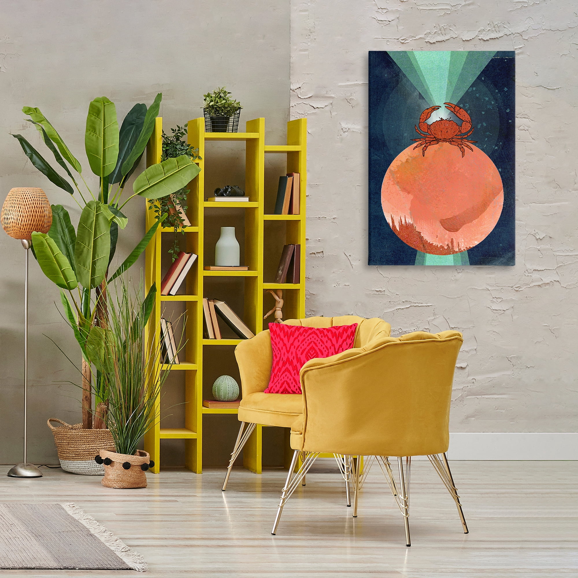 Stupell Industries Surreal Crab on Sphere Animals & Insects Painting Gallery Wrapped Canvas Art Print Wall Art, 24 x 36