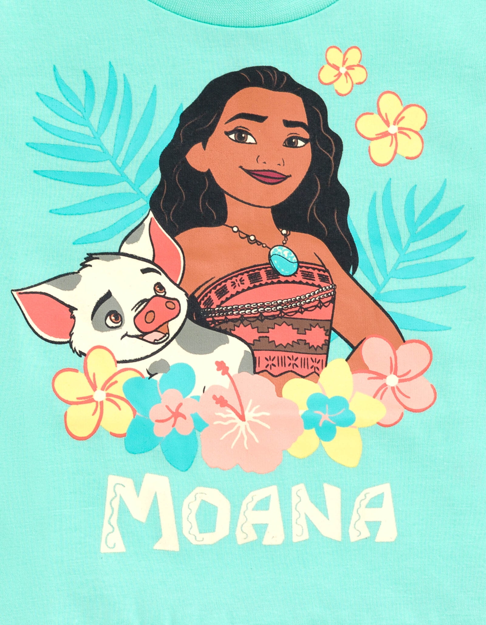 Disney Moana Toddler Girls' 2-Piece T-Shirt and Bike Shorts Set Moana Pua Mint