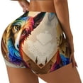 thumbnail image 3 of Athletic Shorts for Women, Colorful Art Dog Seam Womens Shorts High Waisted Sport Running Workout Gym, 3 of 8