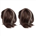 thumbnail image 1 of 2X Peluca de Cosplay para Mujer Cabello Mediano Cabello Medio con Flecos Dorados Mixtos + Marrón, 1 of 5