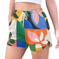 thumbnail image 2 of FORMRS Womens Swim Shorts Mesh Liner Quick Dry Casual Beach Board Bottom with Pockets, Sizes S-2XL, Abstract Plants, 2 of 9