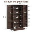 thumbnail image 2 of 47" Kitchen Pantry Cabinet, Brown Farmhouse Storage with Barn Doors & Adjustable Shelves - 24"W x 16"D Dining Room Cupboard, 2 of 9