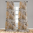 thumbnail image 2 of Floral Boho Window Curtains, Flowers Vintage Design Garden Scene Paisley Looking Neutral Artwork, Lightweight Decor 2-Panel Set with Rod Pocket, Pair of - 28"x95", Purple Grey and Amber, by Ambesonne, 2 of 3
