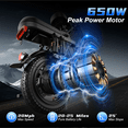 thumbnail image 6 of HiyViy 14" Folding Electric Bike for Adults Teens, 350W(700W Peak) Motor 48V/10AH Battery, 20mph Class 2 Commuter City Ebike, UL2849, 6 of 7