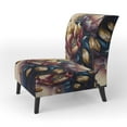 thumbnail image 3 of Designart "Tulip Elegance in Night Shades III" Red Floral & Botanical Upholstered Accent Chair - Traditional Arm Chair For Bedroom, 3 of 5