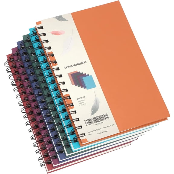 6pcs Hardcover Spiral Notebook, A5 Lined Spiral Journals 5.5x8.5in, 160 Pages Journal Notebook for Work, Office