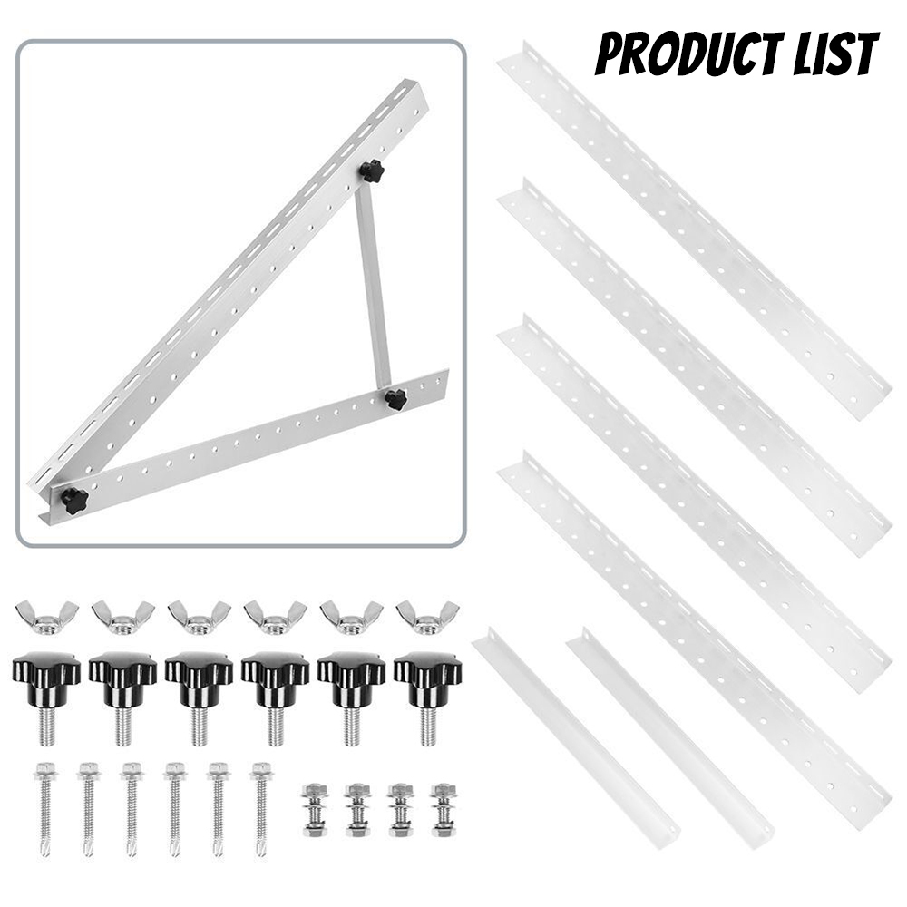 22in Solar Panel Mount Brackets with Foldable Tilt Legs, Adjustable Mounting Brackets Kits for RV, Roof, Boat, and Off-Grid