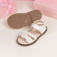 thumbnail image 5 of UngA Kids Sandals Girls Boys Girls Slide Sandals Cork Slipper with Adjustable Straps for Little Kid/Big Kid Flower Girl Sandals(White,Size 11), 5 of 7