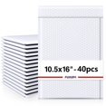 thumbnail image 1 of Bubble Mailers Fuxury White, 10,5 x 16 cm, paquete de 40 unidades, para ropa, 1 of 8