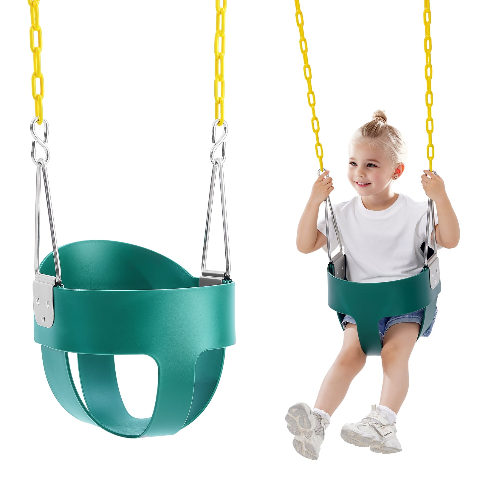 VEVOR Toddler Swing Seat High Back Full Bucket Baby Swing Seat Support 150 lbs Walmart