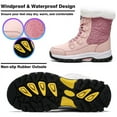 thumbnail image 6 of Stepedia Winter Boots for Women Waterproof Lace Up Anti-Slip Casual Snow Booties, Pink Size 9, 6 of 8