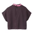 thumbnail image 5 of HH TRAF Trajes elegantes de verano para mujer, con botones en la espalda, estampado decorativo, cuello redondo, top corto + lazo, falda con cremallera lateral y cordones para mujer, 5 of 5