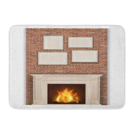 Godpok Comfort Christmas Classic Fireplace On Brick Wall Hearth