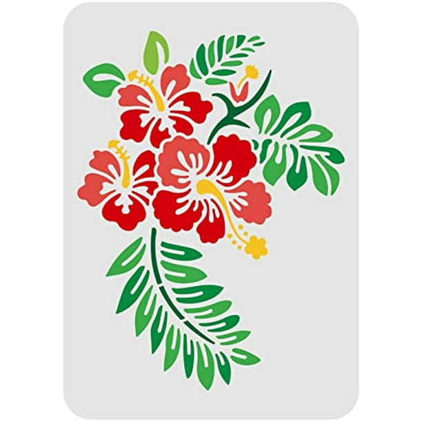 Flowers Leaf Stencil A4 Size Hawaii Flower Stencil Rectangle Hibiscus flowers-leaf-stencil-a4-size-hawaii-flower-stencil-rectangle-hibiscus
