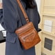 thumbnail image 3 of Bolso bandolera para teléfono celular | Bolso vertical de cuero PU suave para mujer | Bolso de mano pequeño | Cartera ligera para mujer | Marrón | 24,5x9,7x9,3cm | 1 Paquete, 3 of 6