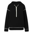 thumbnail image 5 of XIAONU Hoodies For Womens Half Zip Short Length Hooded Sweatshirt Baggy Long Sleeves Slim-Fit Solid-Color Pullover Hoodie, 5 of 5