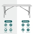 thumbnail image 4 of Hommoo 6ft Plastic Folding Table, Indoor Outdoor Portable Picnic Table for Home Office Party Picnic, with Lock, White, 4 of 6