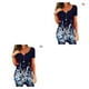 thumbnail image 2 of Camiseta Jumpingount de poliéster para mujer blusa informal estampado Floral colorido manga corta cuello en V verano, 2 of 6