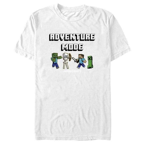 Men's Minecraft Adventure Mode  Graphic Tee White Large