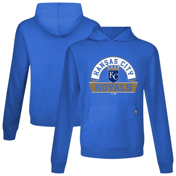 Men's Levelwear Royal Kansas City Royals Relay Banner Arch Pullover Hoodie