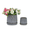 Grey, variant on mdj pottery Ceramic Plant Pots, 7 + 5 Inch, Set of 2 Flower Pots with Drain Hole and Saucer, Bamboo Pattern Planter for Plants Orchids Succulents Indoor/Outdoor, Plant Gifts - Grey