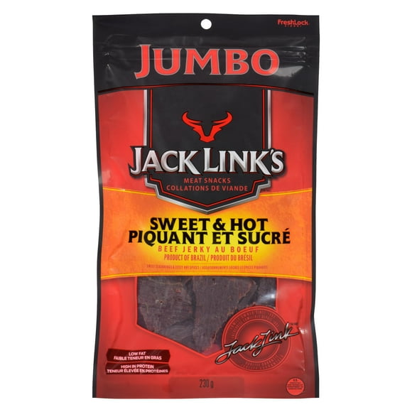 JACK LINK'S PIQUANT ET SUCRE 230G AU BOEUF JACK LINK'S 230G PIQUANT ET SUCRE