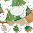 thumbnail image 4 of White Christmas Watercolor Tree Pattern Round Fitted Tablecloth with Elastic Edge,Dining Table Cover Waterproof,Outdoor Round Tablecloth for Camping,Dining,Indoor and Outdoor, 4 of 7