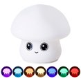 thumbnail image 1 of Lámpara de mesita de noche USB con atenuación táctil de 1200 mAh de luz nocturna de seta de silicona (D) JShteea Para estrenar, 1 of 9