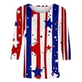 thumbnail image 6 of Conairie 4th of July Shirt Women Loose Crew Neck 3/4 Sleeve Patriotic T Shirts With American Falg Print Basic Work Tee Vacation Clothes Red XXXXL, 6 of 7