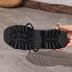 thumbnail image 4 of Negro Zapatos de Mochilas Mujeres Encaje Hasta Oxfords con Suela de Grietas, Mochilas Casuales de las Mujeres Estilo de Tope Redondo Del Dedo Del Pie, 4 of 9