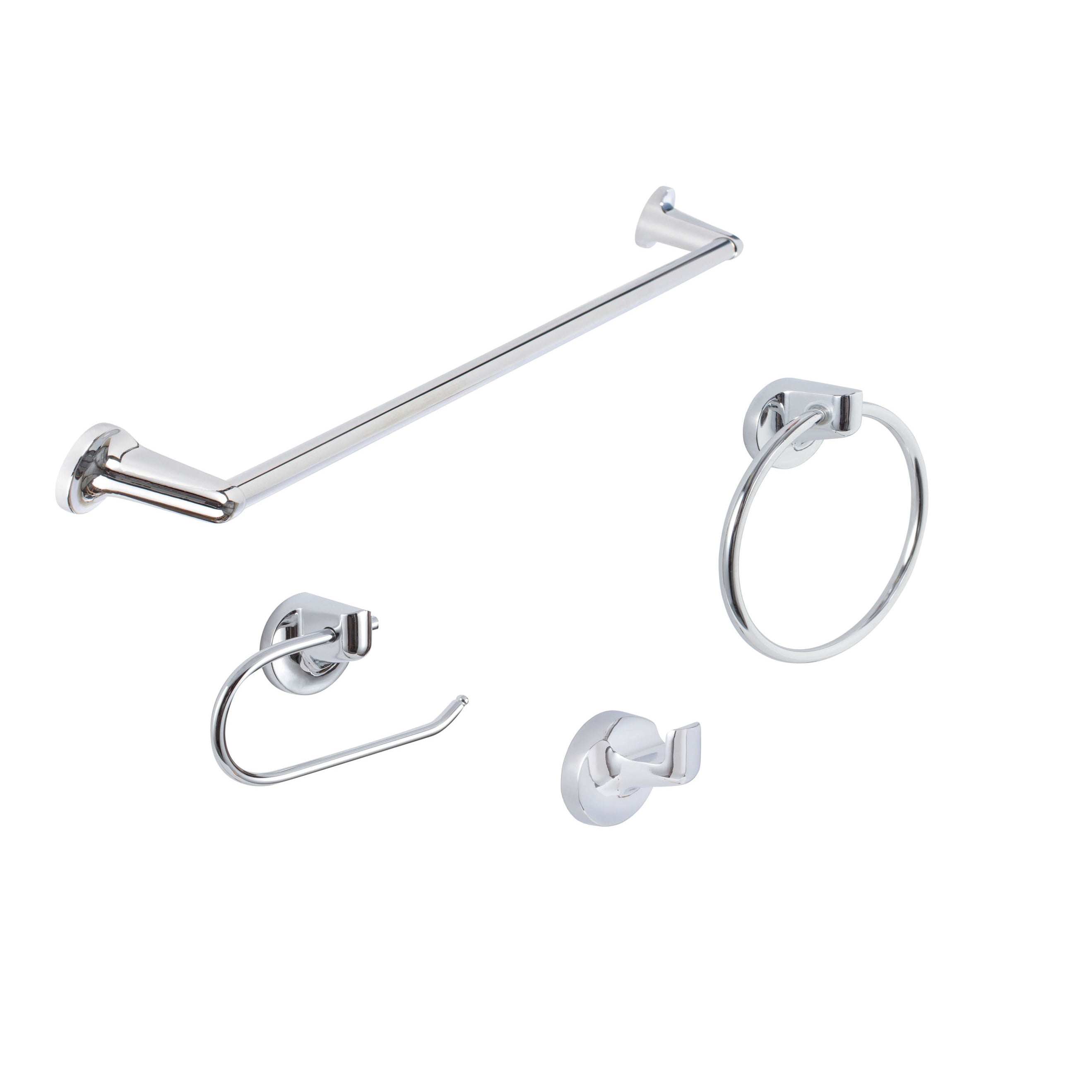 Sure-loc  Modern Polished Chrome 4-piece Bathroom Accessory Set Sure-Loc Modern 4-piece Bathroom Accessory Set