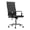 Black, variant on Ergonomic Executive Office Chair Ribbed Mid-Back PU Leather Desk Chair with Arms Adjustable Height Swivel Rolling Casters for Home Office Black Brown Blue