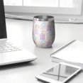 thumbnail image 3 of 12oz Stemless Wine Tumblers Princess Rainbow Castle Pattern Vacuum Insulated Stainless Steel Travel Tumbler Cups Mug with Lid and Straw for Champaign,Cocktail,Beer with Cleaning Brush, 3 of 5