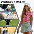 thumbnail image 6 of COEQINE V Neck Golf Shirts for Women 1/4 Zip Lightweight Short Sleeve Tennis Activewear Candy Cane Print Moisture Wicking Soft Golf Tops Quick Dry Fit Polo Shirts, S, 6 of 7
