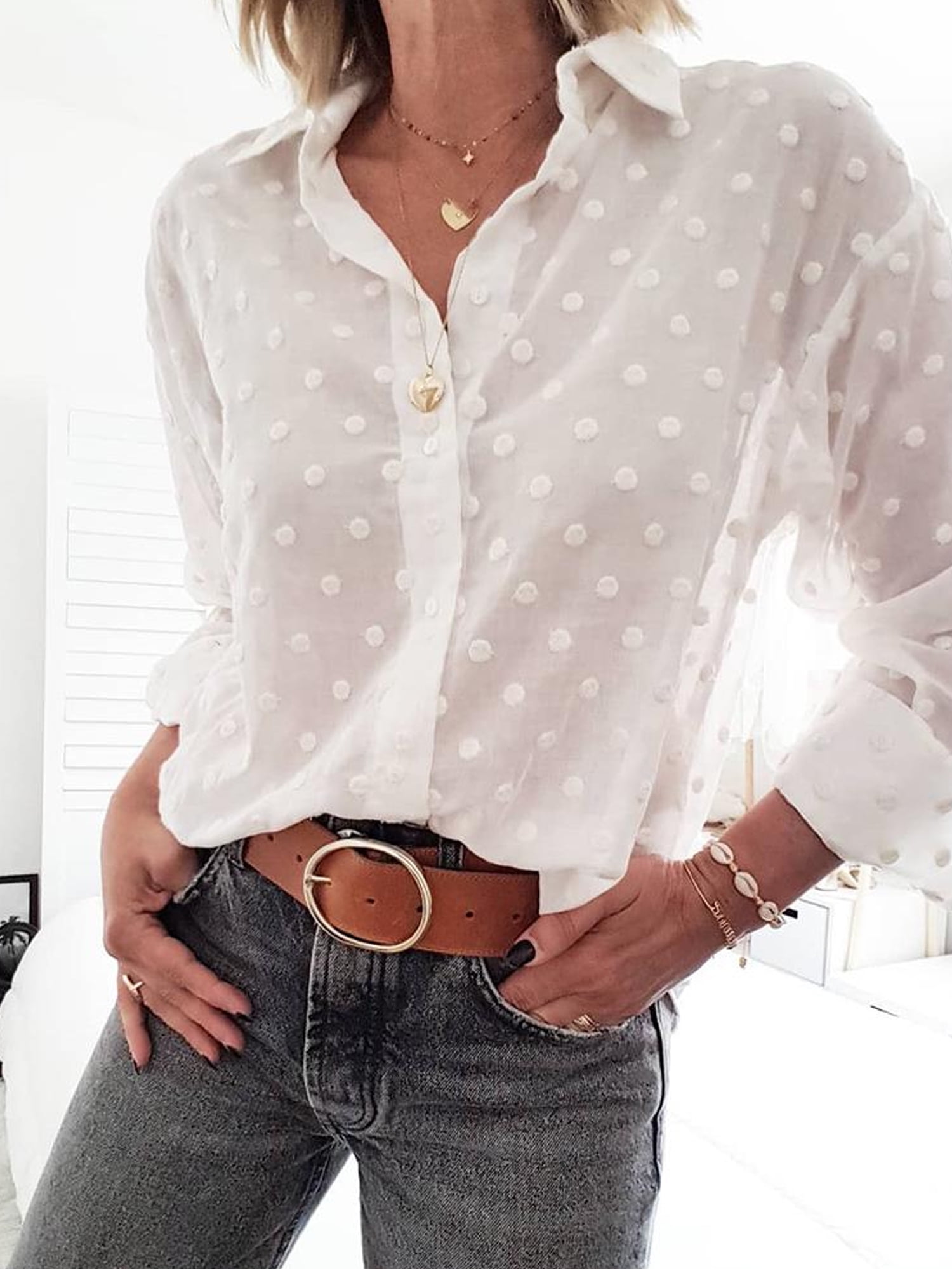 womens spotty blouses