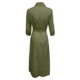 thumbnail image 5 of Fridja Femmes Occasionnels Bandage en Vrac Demi-Manche Solide V-Cou Robe Cheville-Longueur, 5 of 5