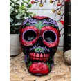 thumbnail image 6 of Ebros Black Day of The Dead Floral Blooms Sugar Skull Figurine DOD Skulls 6" L, 6 of 6