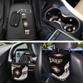 thumbnail image 3 of Jeiento Southwest Aztec Car Front Back Seat Covers Full Set with Car Steering Wheel Cover Safe Belt Pads Cup Coasters Garbage Cans Keychain Air Vent Storage Holder, Set of 12, Brown, 3 of 7