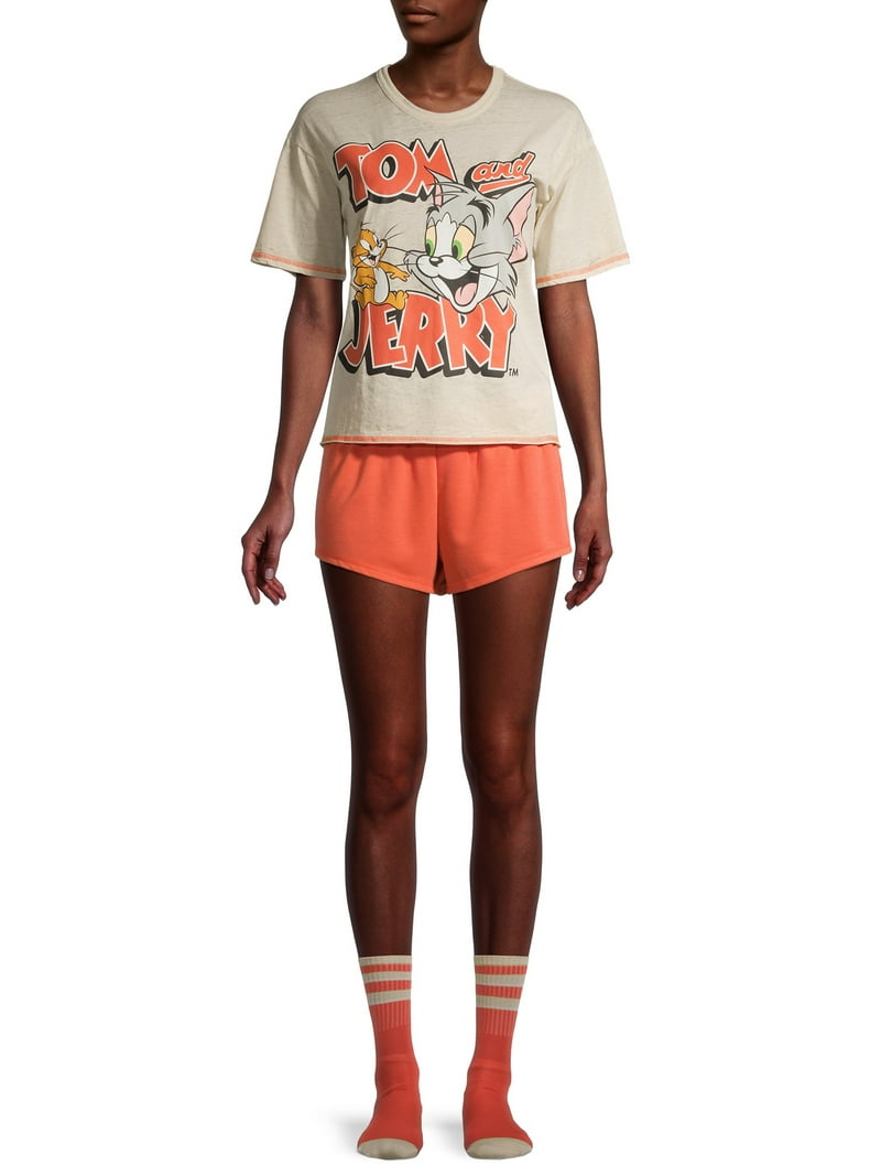 Tom and Jerry Women's Licensed Pajama Set, 3-Piece