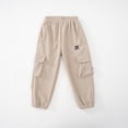 thumbnail image 5 of akafmk Boys Cargo Jogger Sweatpants Fleece Lined Sweatpants Corduroy Thick Warm Multi Pockets Elastic Waist Casual Sweatpants Boys Winter Clothes 3-15 Years, 5 of 7