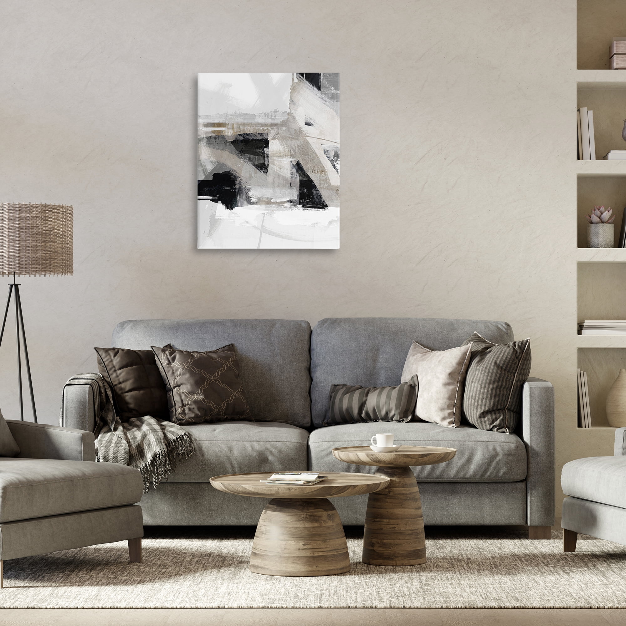Stupell Industries Urban Industrial Complex Abstract Painting Gallery Wrapped Canvas Art Print Wall Art, 24 x 30