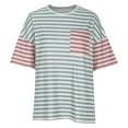 thumbnail image 4 of LADIGASU T Shirts For Women Striped Color Block Loose Round Neck Womens Tshirts Shirts, 4 of 8